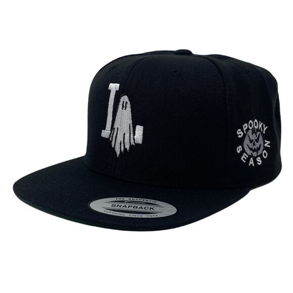 Los Angeles LA Ghost Halloween Spooky GRY Snapback Hat - Picture 3 of 9